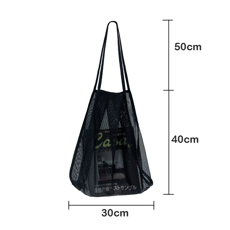 

Women's Shoulder Bag Mesh Totes Net Beach Bag Foldable Handbag Fruit Grocery Shopping Bags Fashion Large Capacity