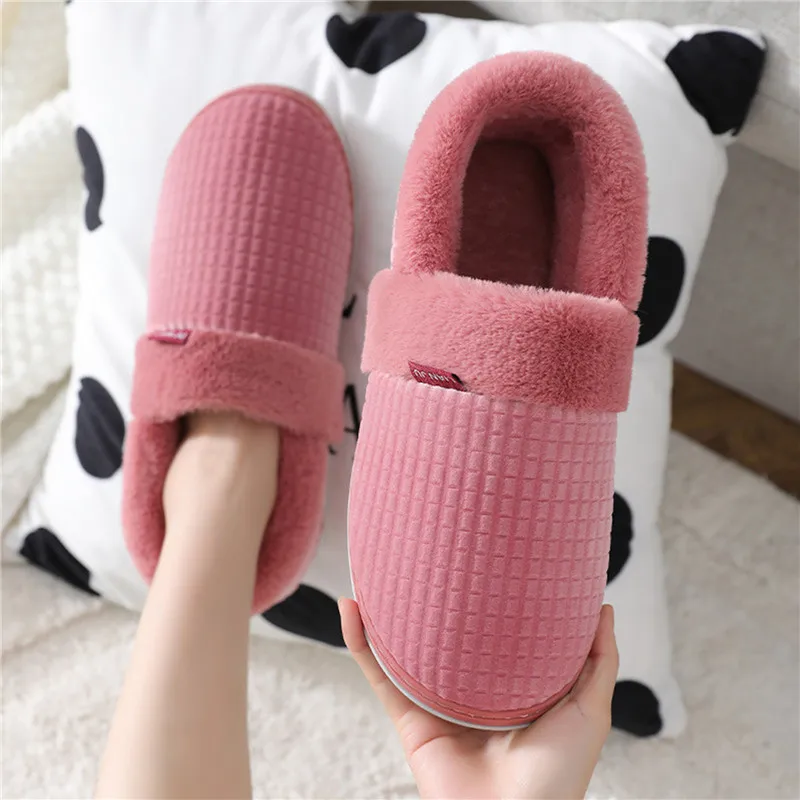 

Women'S Slippers 2021 Female Thick-Soled Casual Winter Warm Indoor Slippers Simple Solid Color Women Shoes 38-43 Size