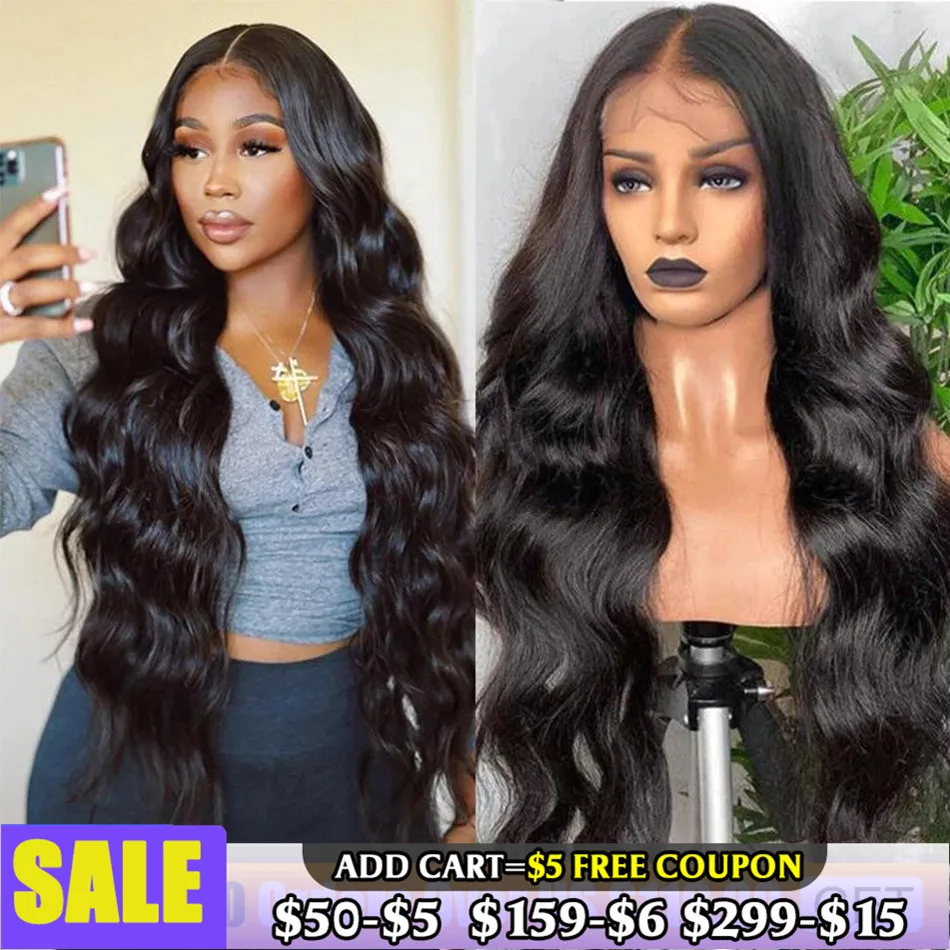 HD Transparent Lace Front Human Hair Wigs For Women Raw Malaysian Body Wave Human Hair Lace Frontal Wigs 4x4 Lace Closure Wig