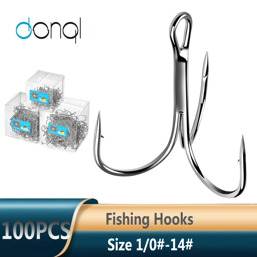 DONQL 100 шт./кор. тройные рыболовные крючки из углеродистой стали колючие Крючки