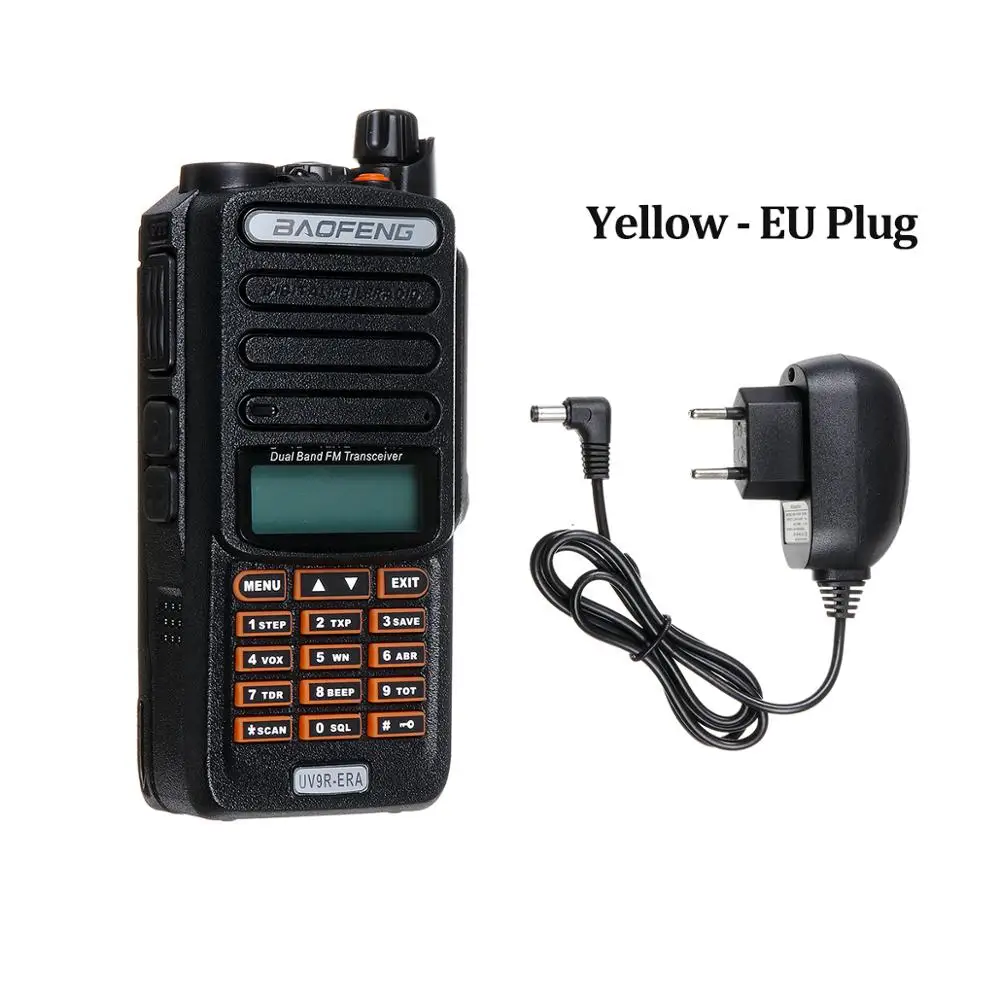 Yellow EU Plug UV9R-ERA портативная рация Профессиональная УФ двухсторонняя радио Comunicador HF приемопередатчик радиостанции 15 км Диапазон разговора IP57 - Цвет: Yellow EU Plug