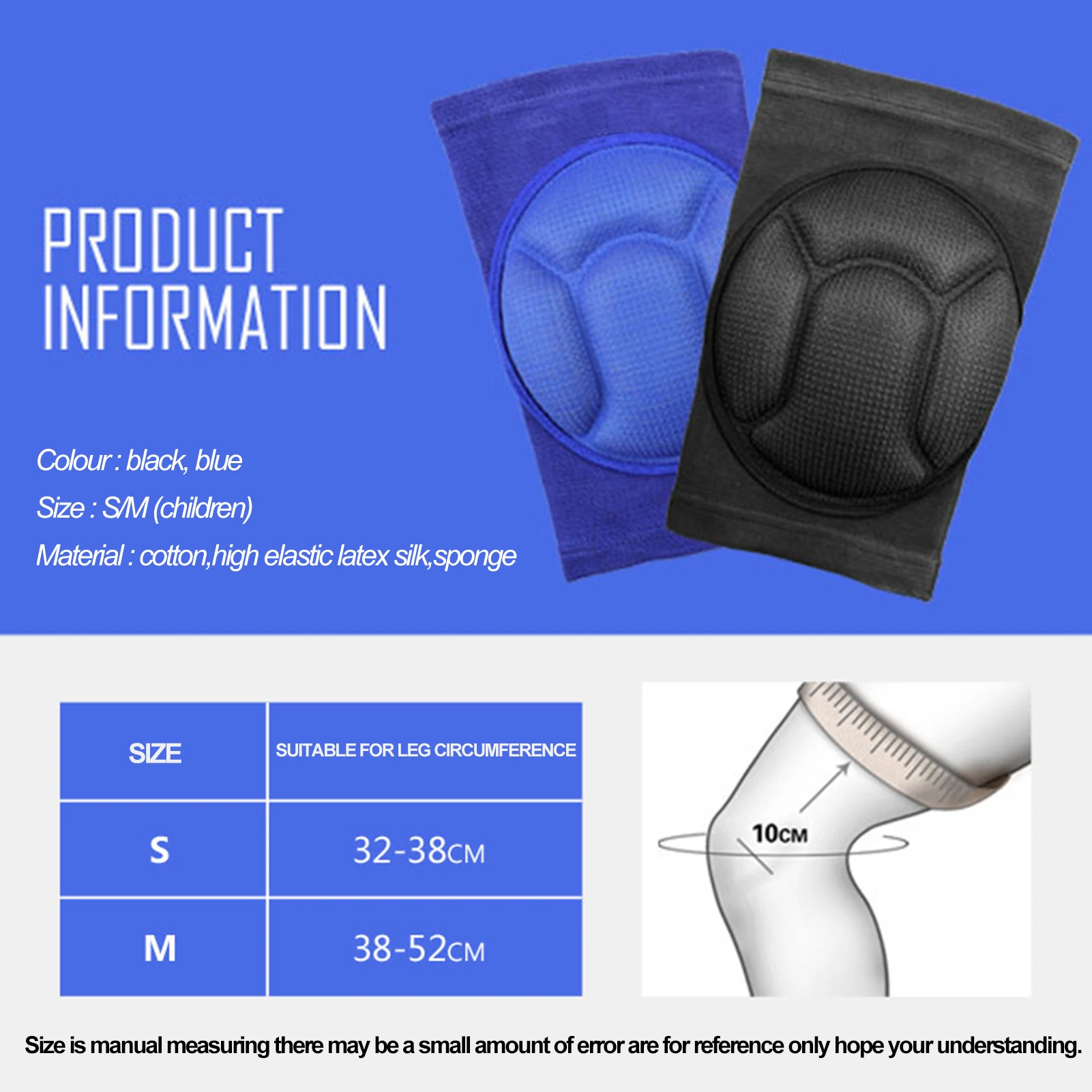 

2Pcs Football Volleyball Thickened Knee Pads Braces Supports Protectors Anti-collision Sponge Extreme Sports Cycling Kneepad