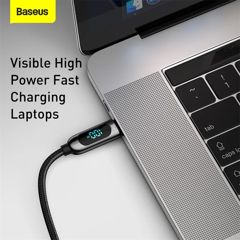 Кабель Baseus PD 100 Вт USB C к Type для быстрой зарядки зарядное устройство провод шнур USB-C