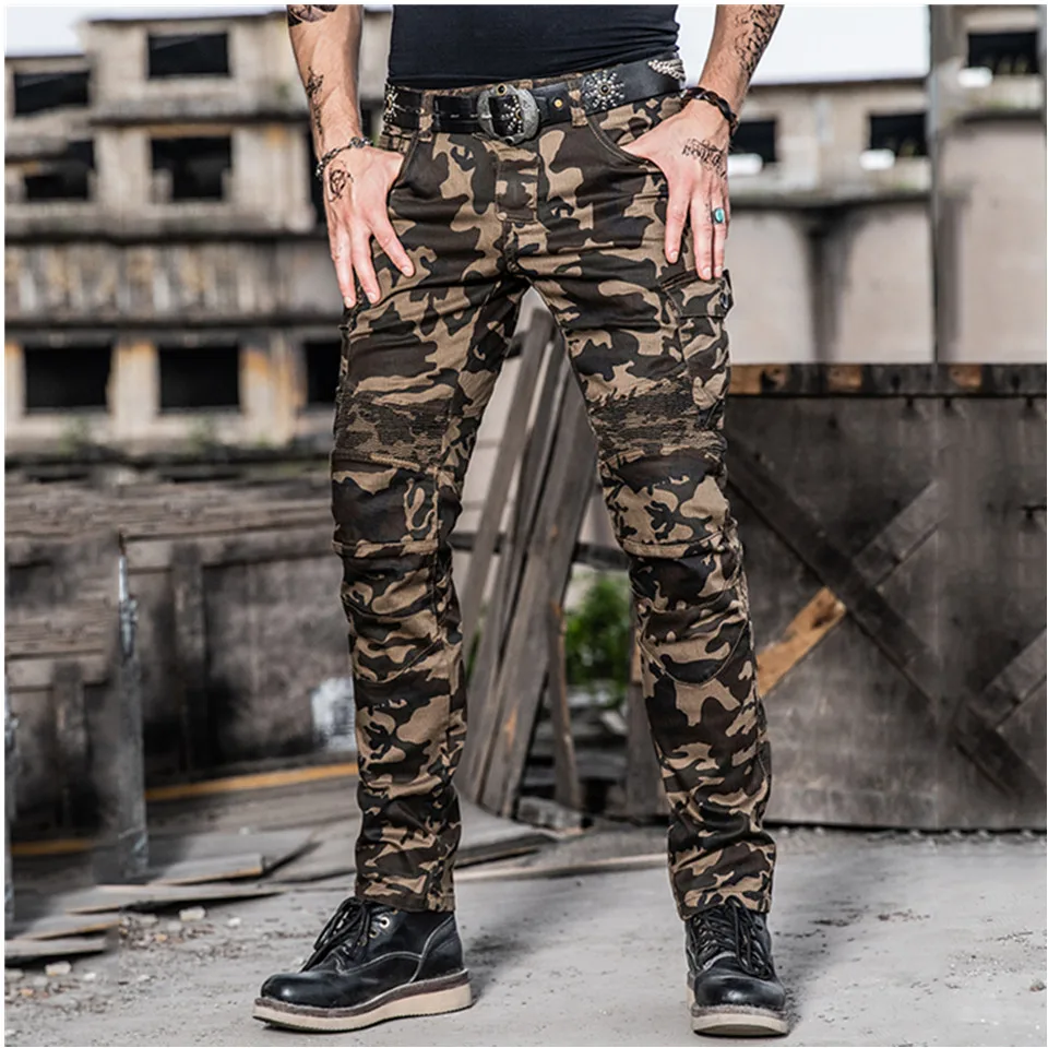 

Мотоциклетные брюки, камуфляжные брюки для езды на мотоцикле, повседневные брюки для езды по бездорожью, джинсы, мужские мотоциклетные брюк...