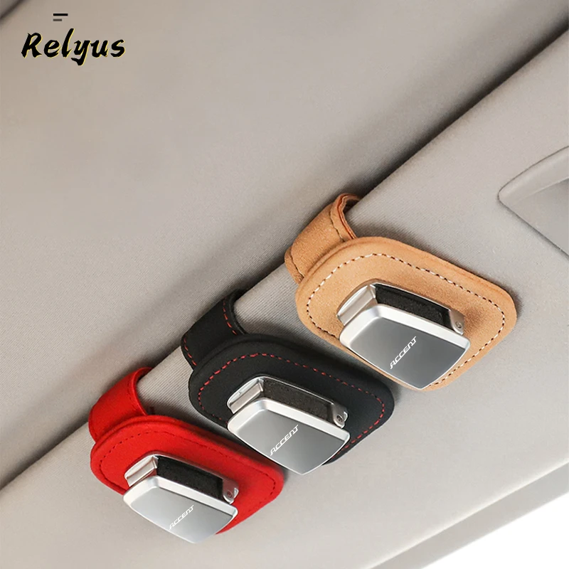 

Car Glasses Case Storage Ticket Card Clip Eyeglass Sunglasses Holder For Hyundai Accent Auto Accessories