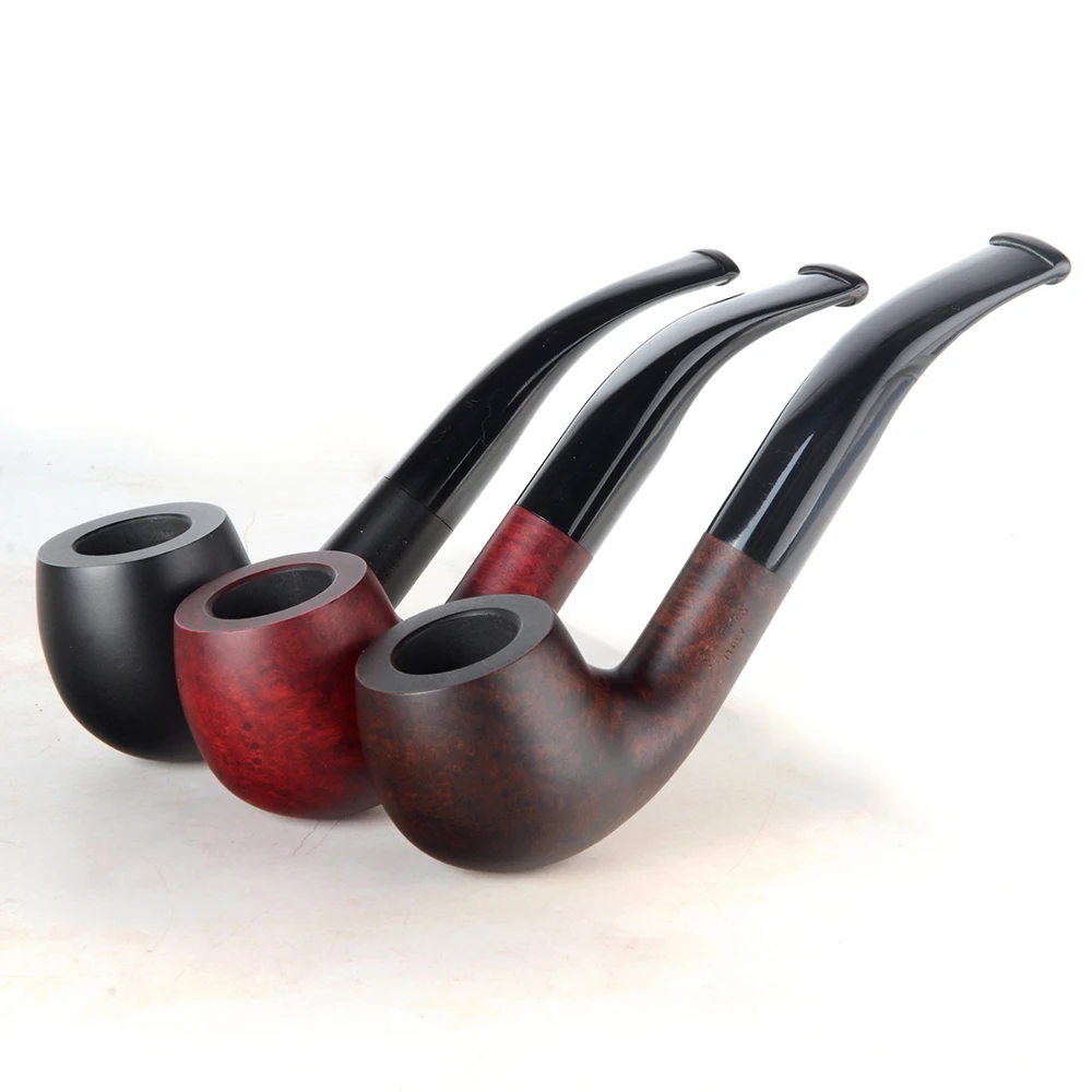 Трубы Briar для курения табака гладкая отделка 9 мм фильтр изогнутая форма трубы #