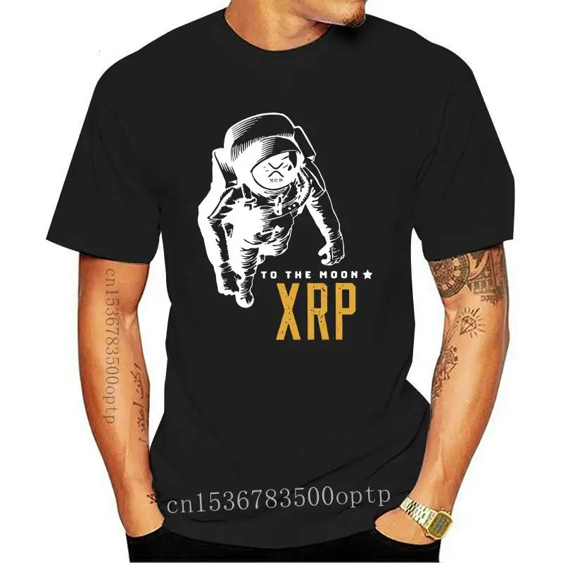 

Дизайнерская удивительная футболка Ripple XRP Moon, мужские хлопковые футболки с вырезом лодочкой, футболки с коротким рукавом для биткоина, одеж...