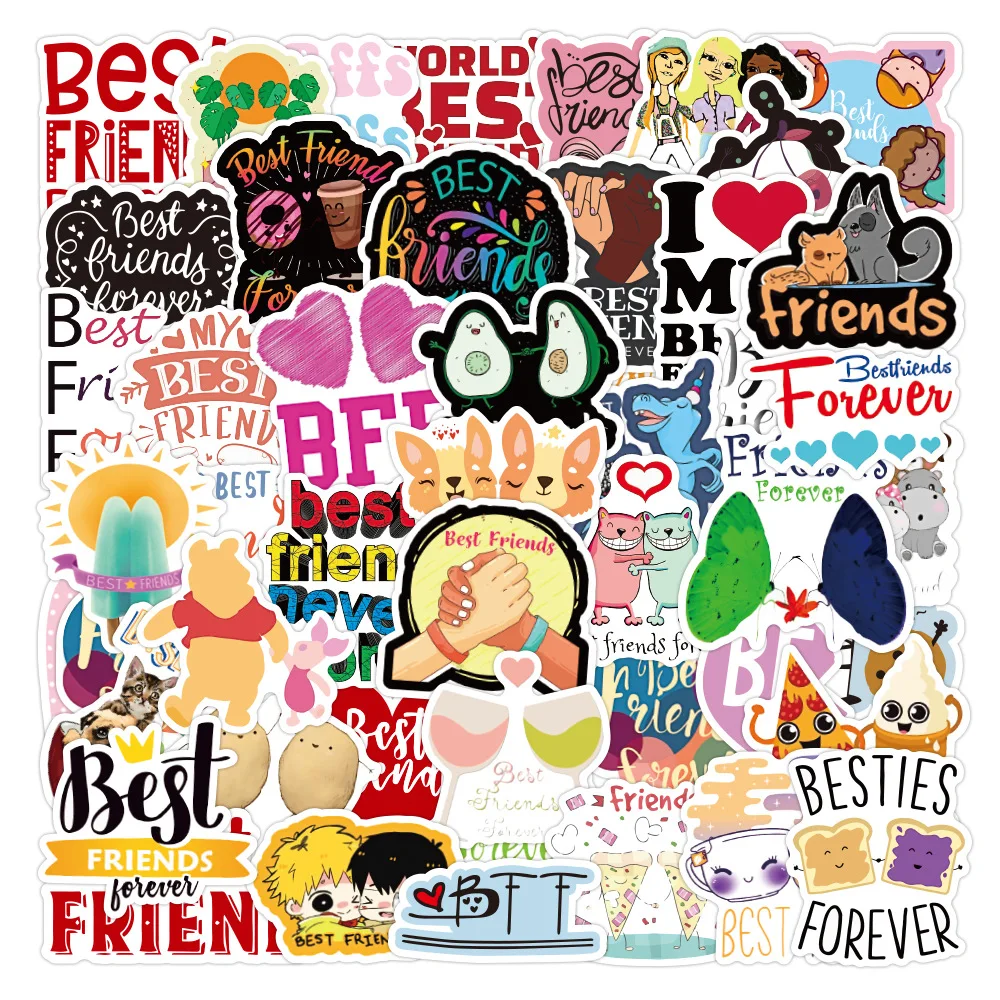 

10/30/50PCS Best Friend Graffiti Sticker Waterproof Luggage Compartment Notebook Scooter Refrigerator Water Cup Helmet Wholesale