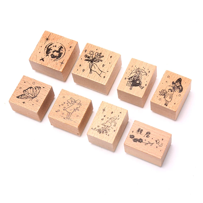

Vintage Wooden Rubber Stamp For DIY Stationery Scrapbooking Handbook Diary Letter Decor Daily Collection
