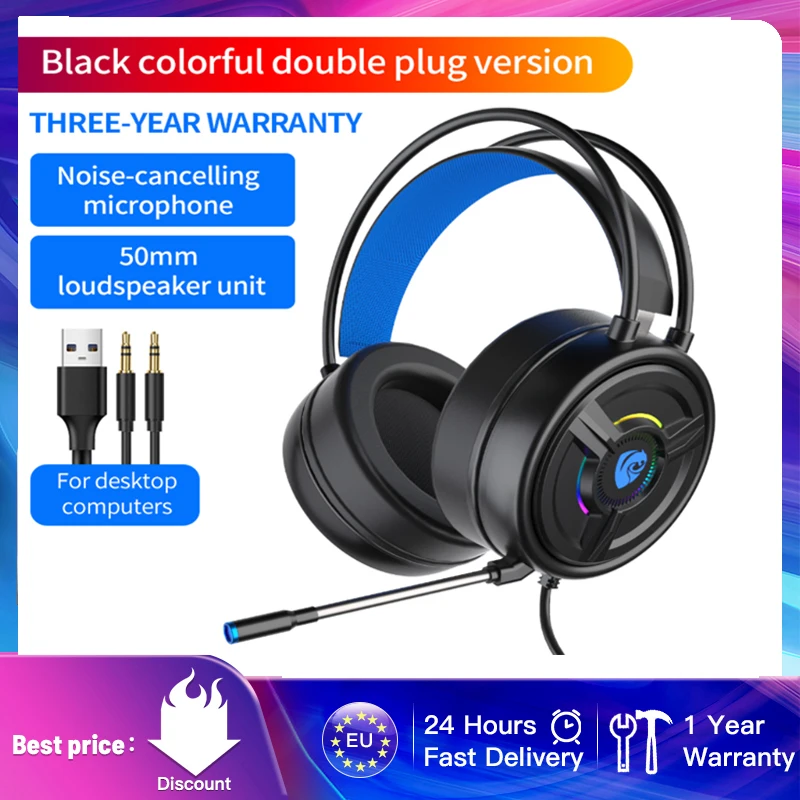 3.5mm Wired Headset PC Laptop With Microphones Cute Game Headphones Gaming Headsets Bass Stereo Over-Head Earphone Hot | Электроника