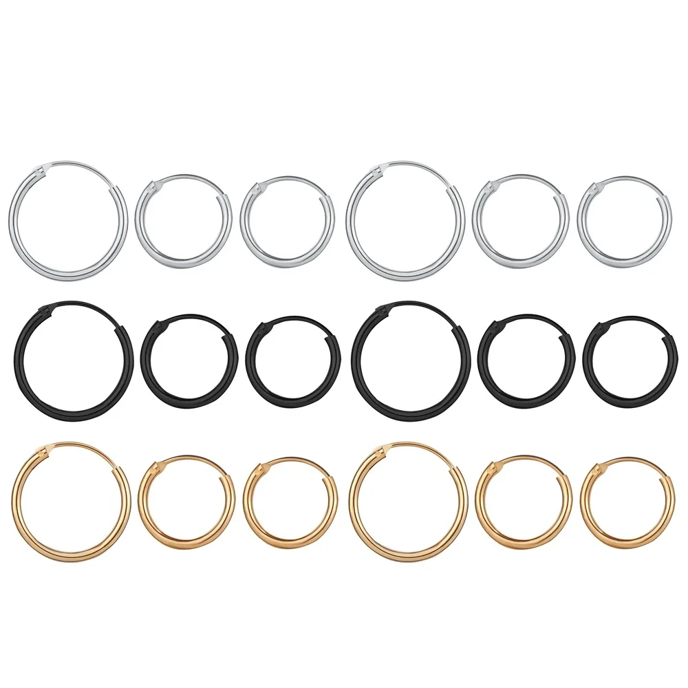 

2021 New Vintage Rose Gold Multiple Dangle Small Circle Hoop Earrings for Women Jewelry Steampunk Ear Clip Gift