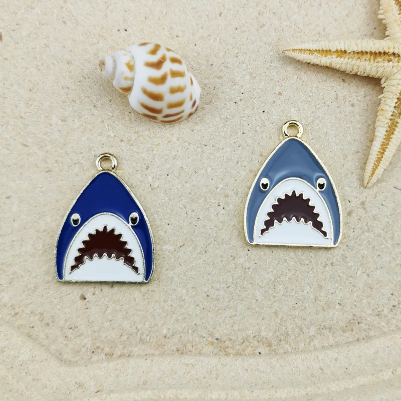

New Explosive Alloy Accessories Cute Sharks Handmade Diy Earrings Pendant Materials Marine Animals Sharks