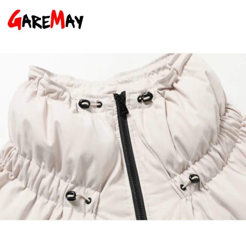 Женский длинный пуховик с высоким воротником теплая свободная парка