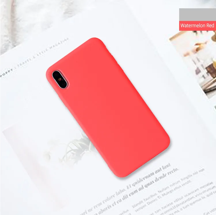 Однотонный силиконовый чехол для iPhone XS 11 Pro Max XR XS Max X 6 6S 7 8 Plus, мягкий ТПУ чехол USLION, карамельный цвет, чехол для телефона - Цвет: Арбузно-красный