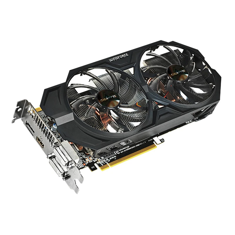 Видеокарты GIGABYTE GV-N760WF2OC-2GD GPU 760 бит GDDR5 GTX N760 Map видеокарта для nVIDIA Geforce GTX760 Hdmi Dvi б/у |