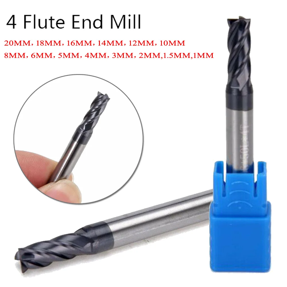 

AlTiN Coated Solid Carbide Milling Cutter End Mill 4 Teeth Endmill Machine 1.5-9mm DIN 6527L End Mill Metal Cutter Milling Tools