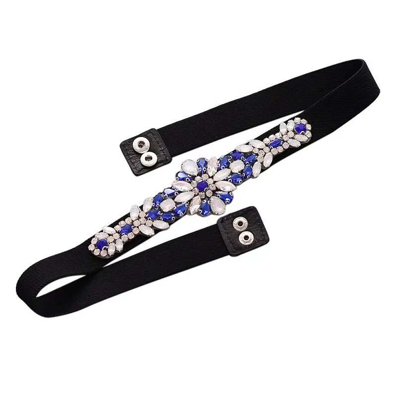 Royal Blue Wedding Dress Belt Rhinestone Prom Evening Jewelry Belt ...