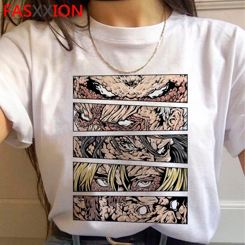 

Attack on titan shingeki no kyojin мужские harajuku kawaii 2021 белая футболка с принтом в виде kawaii летний топ белая футболка