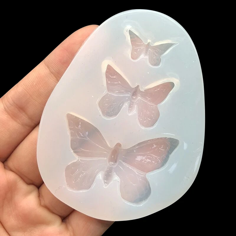 Прозрачная силиконовая форма 4 вида золотых рыбок перьев бабочек для