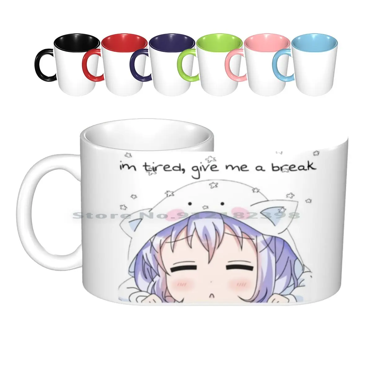 

Tired Cute Anime Girl Quoted Text Ceramic Mugs Coffee Cups Milk Tea Mug Anime Cute Anime Tired Girls Qouted Quoted Quotes