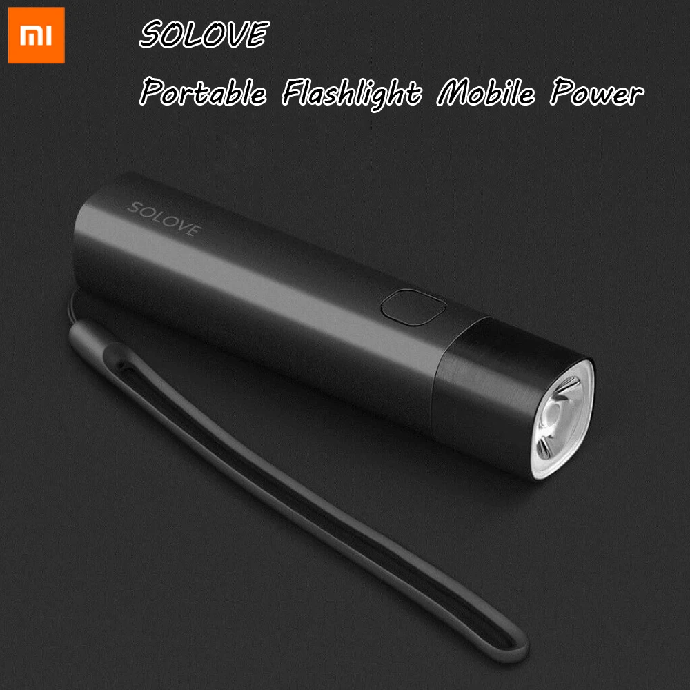 Xiaomi SOLOVE портативный фонарик USB зарядки для мобильных устройств перезаряжаемый яркий EDC фонарик 3000 мАч светодиодный фонарик для велосипеда