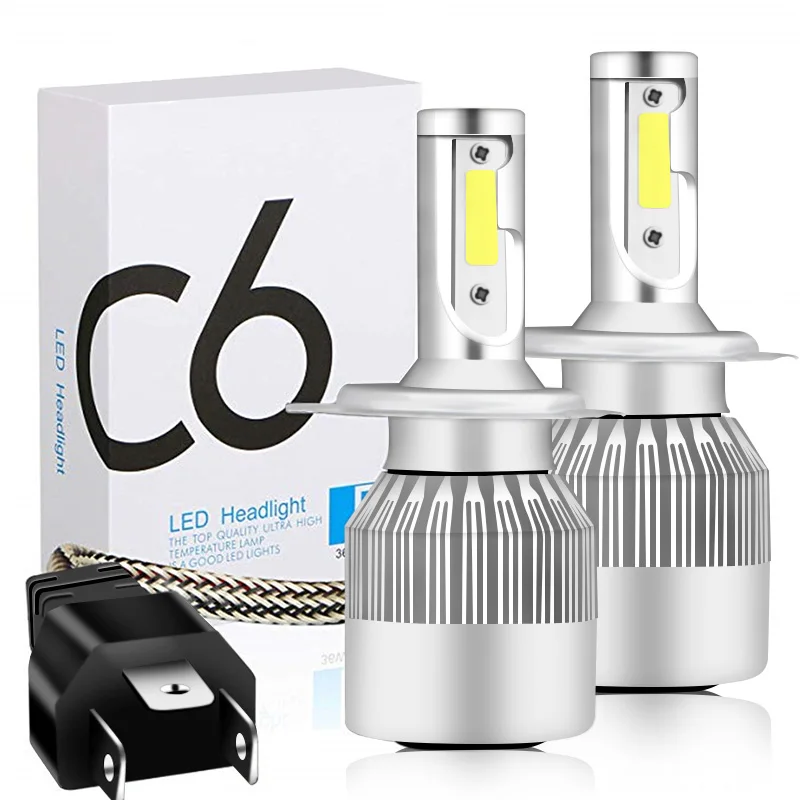 

1PC C6 Car Led Headlights Bulbs H1 H3 H4 H7 H11 6500K Car Light Bulb 9005 9006 Auto Car Light 36W 9~36V Car White Lamp Universal