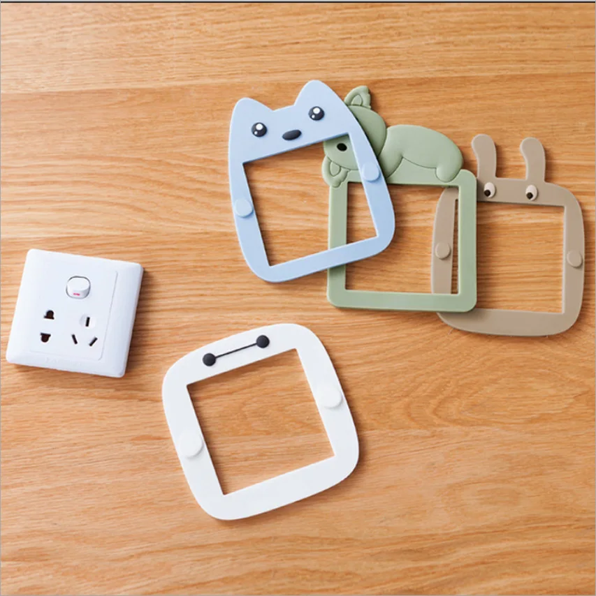 Children's room wall stickers light switch button decorations three-dimensional socket protection cartoon animals | Дом и сад