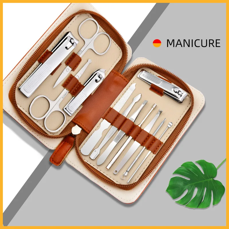 

12pcs set Manicure Cutters Nail Clipper Set Household Ear Spoon picker Nail Clippers Pedicure Scissors Tool toenail knife gift
