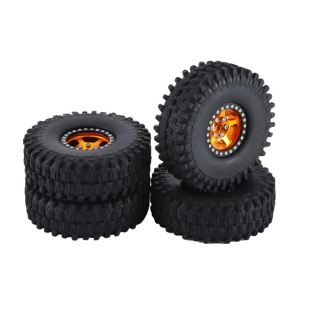 

4PCS Metal 1.9 Beadlock Wheel Rim Tires Set for 1/10 RC Crawler Car Axial SCX10 90046 Traxxas TRX-4 Redcat GEN 8