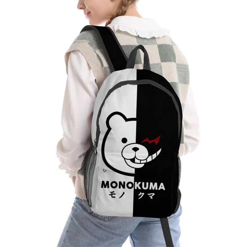 

Comic Anime Danganronpa Monokuma Backpack Teenager Students Schoolbag Children Boys Girls Oxford 3D Cartoon Travel Bags