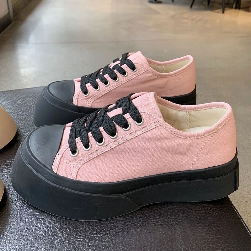 

Women Platform Shoes Spring Summer New Fashion Women Shoes Casual Solid Canvas High quality Color Women Casual Shoes Sneakers