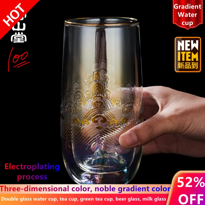 

Double Glass Water cup, Gradient Tea cup, Crystal glass, Office Water cup, Water Cup For art, Tea cup, Beer glass, Milk Cup