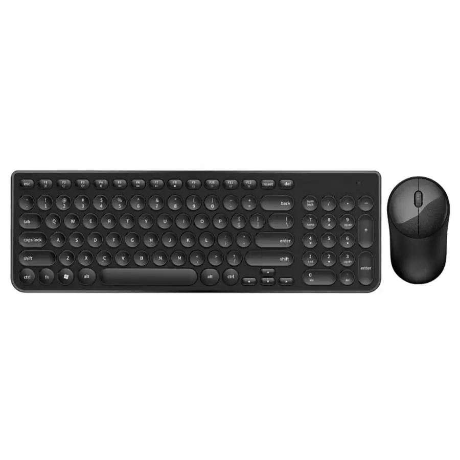 Клавиатура Мышь комбо круглый панк Keycap беспроводная клавиатура Бесшумная энергосберегающая беспроводная мышь набор