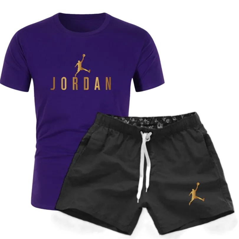 

2021 Brand new Men's Jordan 23 Sweatshirt pants summer men's cotton T-shirt + shorts casual suit sportswear men t shirt sets