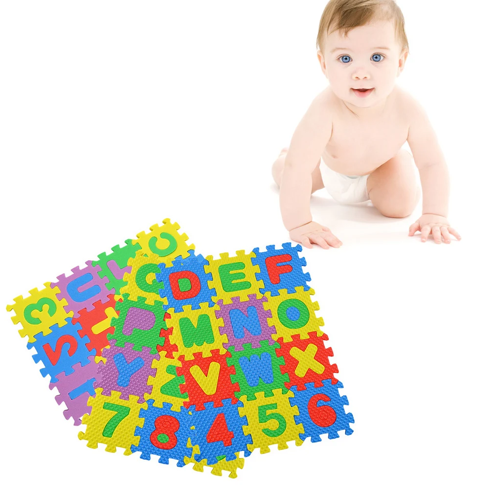 

36Pcs Colorful Puzzle Kid Educational Toy Alphabet A-Z Letters Numeral Foam Play Mat Self-Assemble Baby Crawling Pad