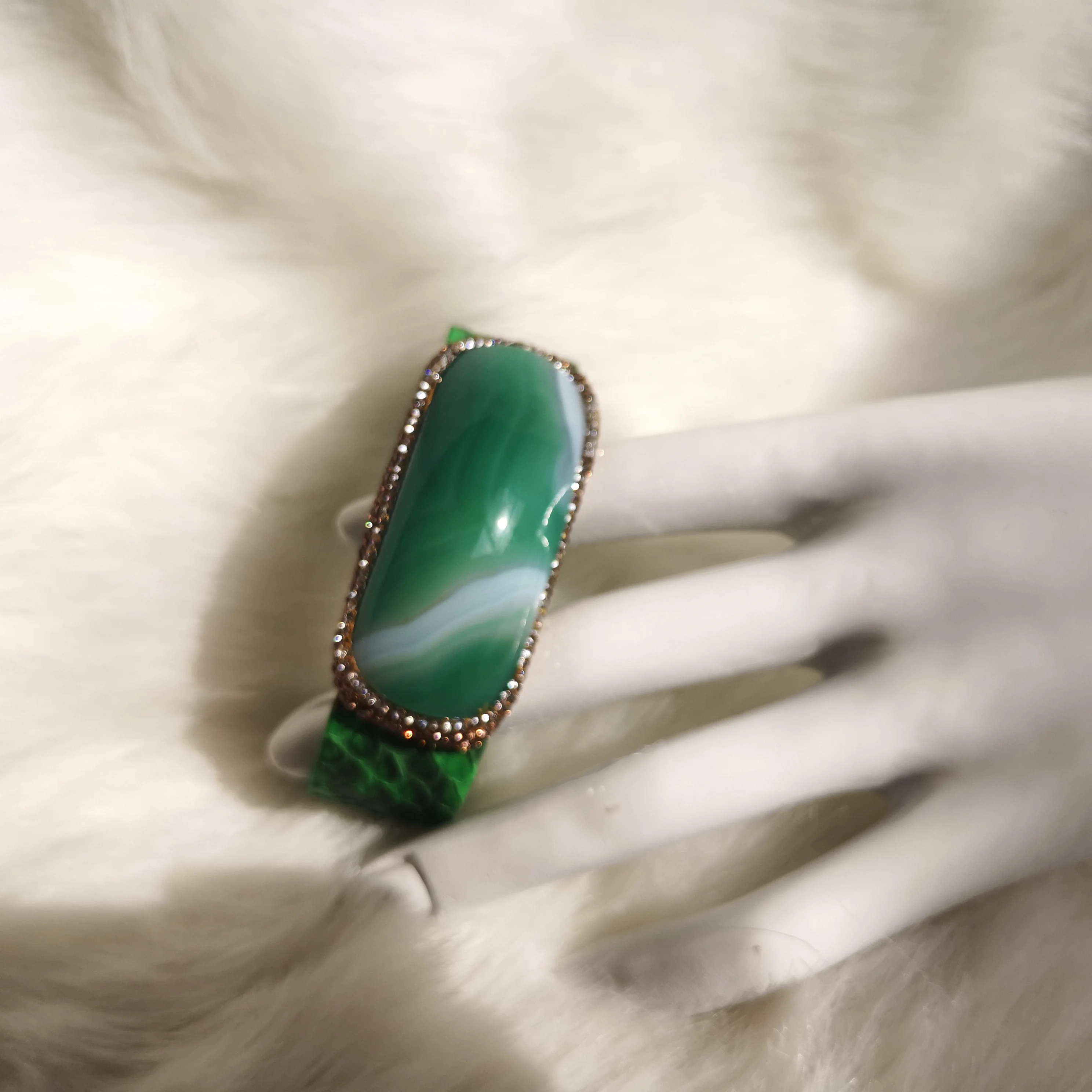 Модный женский широкий кожаный браслет для девочек из агата ювелирные изделия