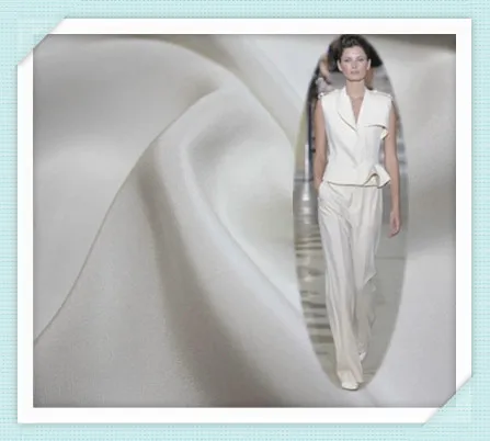 

Тутовый шелк ткань креп комплект одежды брюки Материал 30 MOMME натурального шелка белая плотная Шелковая/0,5 м