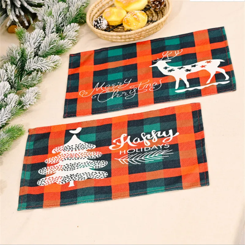 

Christmas Placemat Cotton and Linen Christmas Dining Table Mat Navidad 2021 Christmas Decorations for Home 2022 New Year Gift