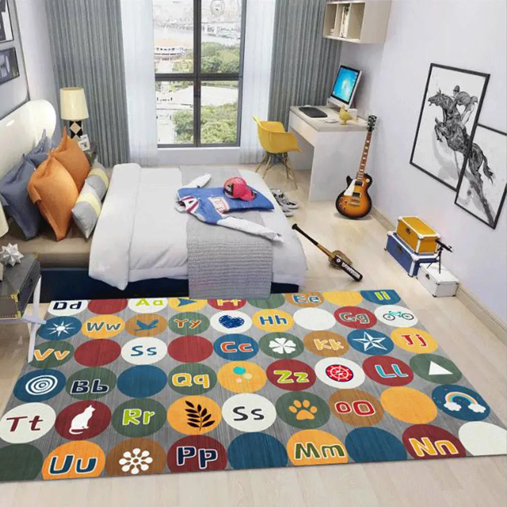 

Modern Art Office Cover Carpets Waterproof For Living Room Football Fabric Patterned Colourful Home Decor Rugs