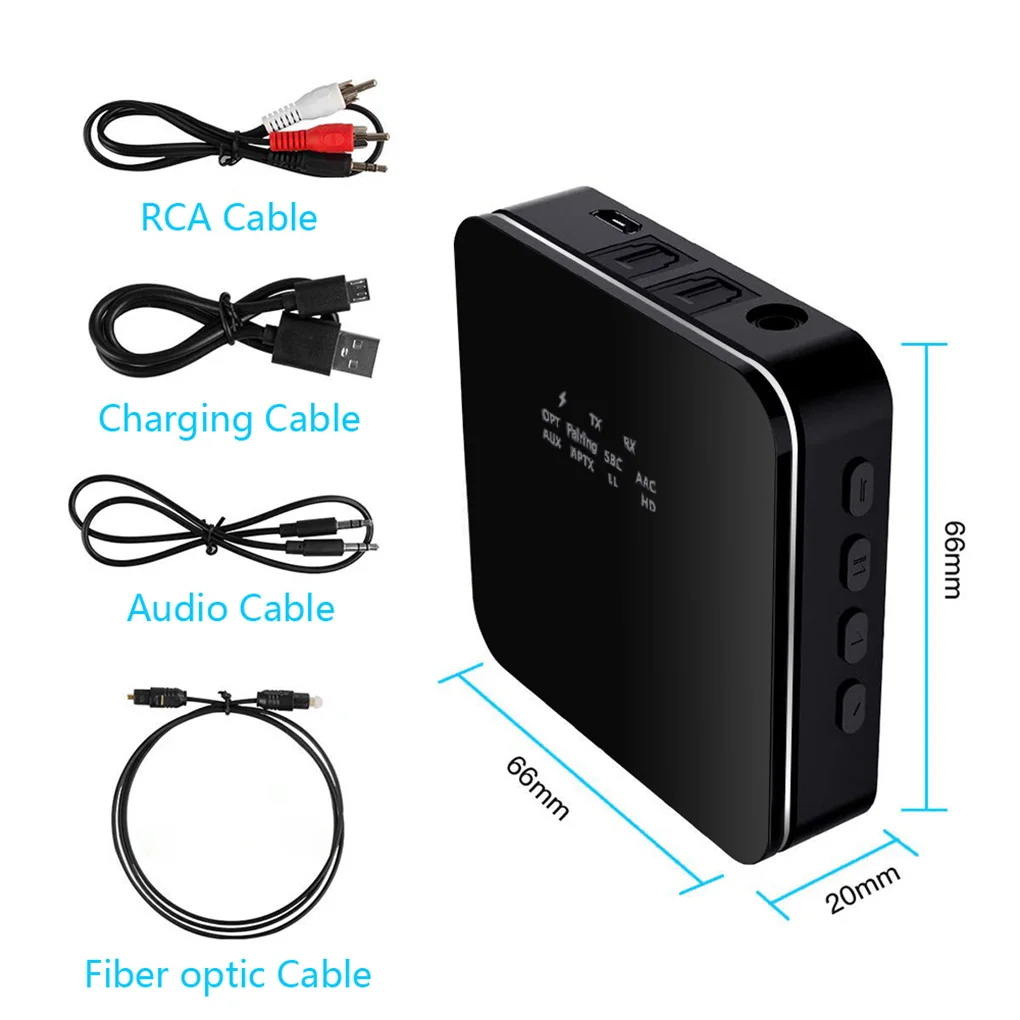 

Bluetooth 5.0 Transmitter Receiver Speaker TV MP3 CSR8675 3.5mm AUX Optical Port HD Music Audio Adapter