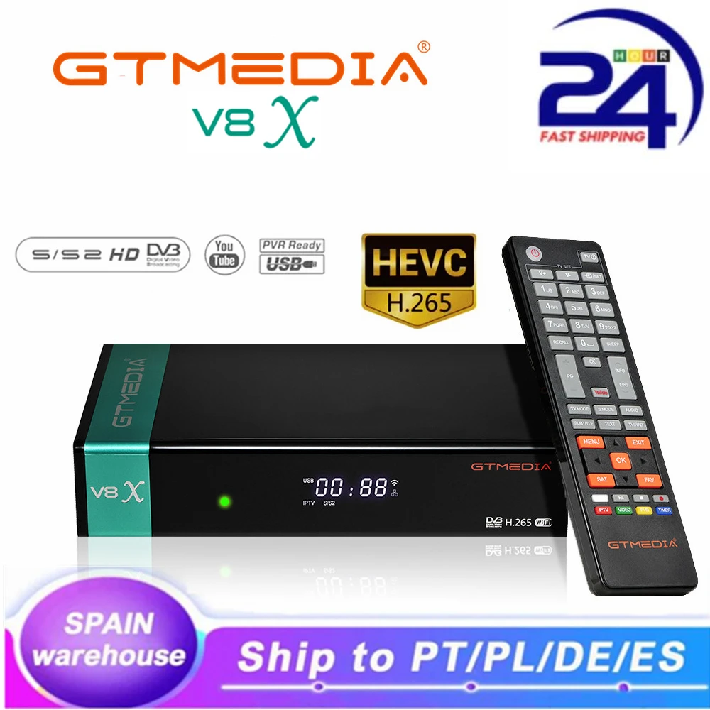 GTmedia V8X H.265 DVB S2/S2X спутниковый ТВ приемник gtmedia V8 NOVA v8 honor обновленный freesat v9 Супер