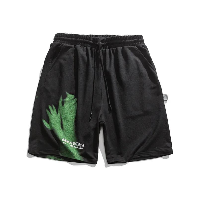 

Summer Hip Hop Men Shorts Streetwear Printed Jogger Shorts Harajuku Casual Loose Elastic Waist Oversize Straight Shorts Man