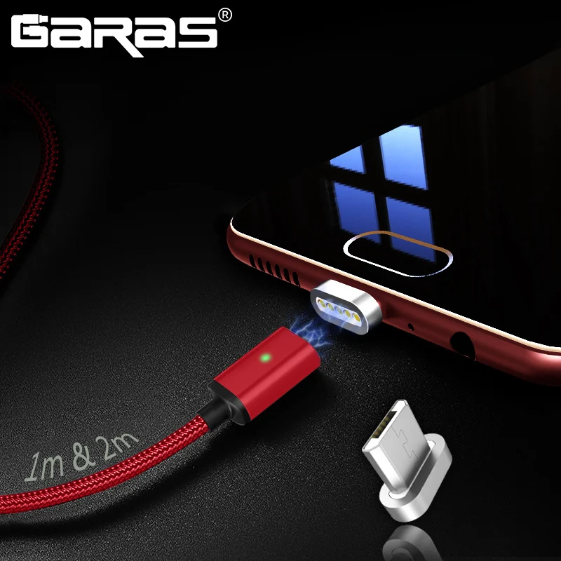 Магнитный кабель Garas Micro USB/Type C адаптер штекер для мобильного телефона быстрой