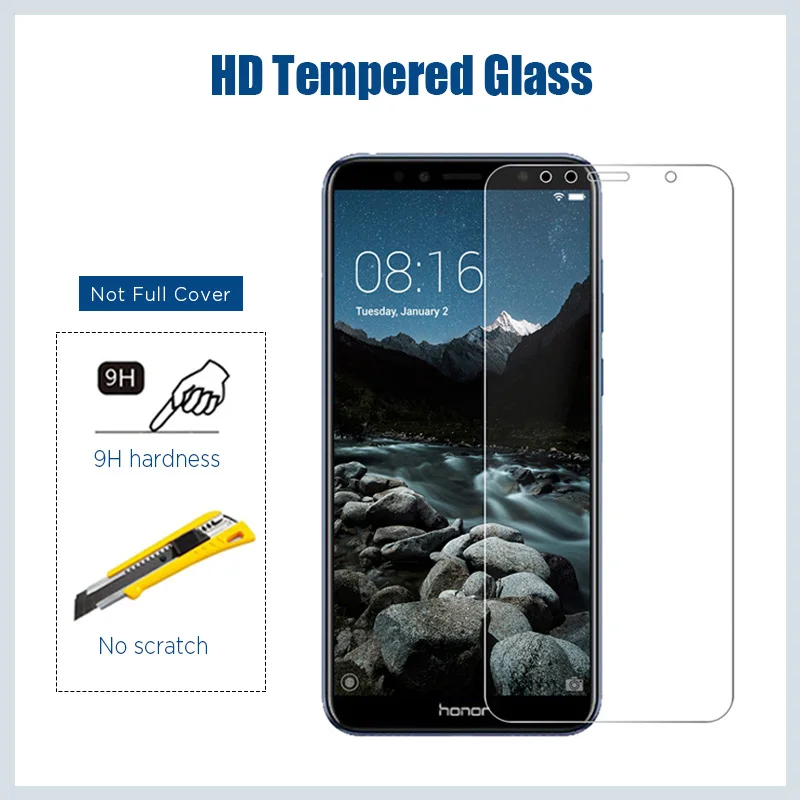 

Screen Protector Tempered Glass for Huawei Honor 8X 9X 10X Lite 9A 7A 9H Phone Protective Glass on Honor 8A 6A Pro 5A Glass
