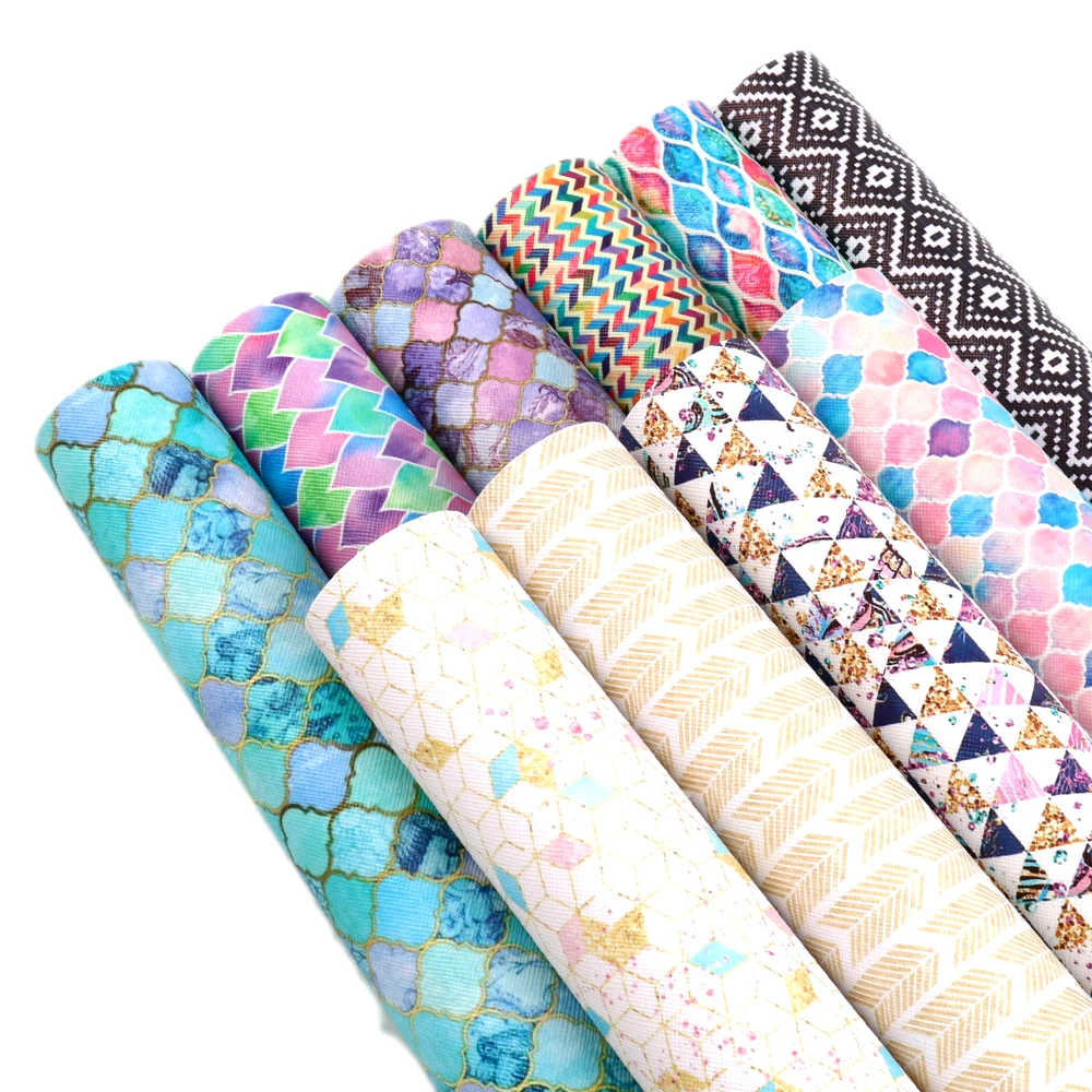 David accessories 10 шт./компл. 20*33 см Цветочные точки полоски листья искусственная кожа