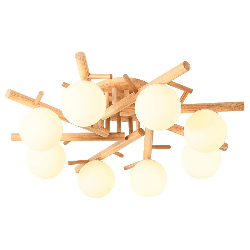 BOTIMI японские потолочные светильники из натурального дерева для гостиной круглые