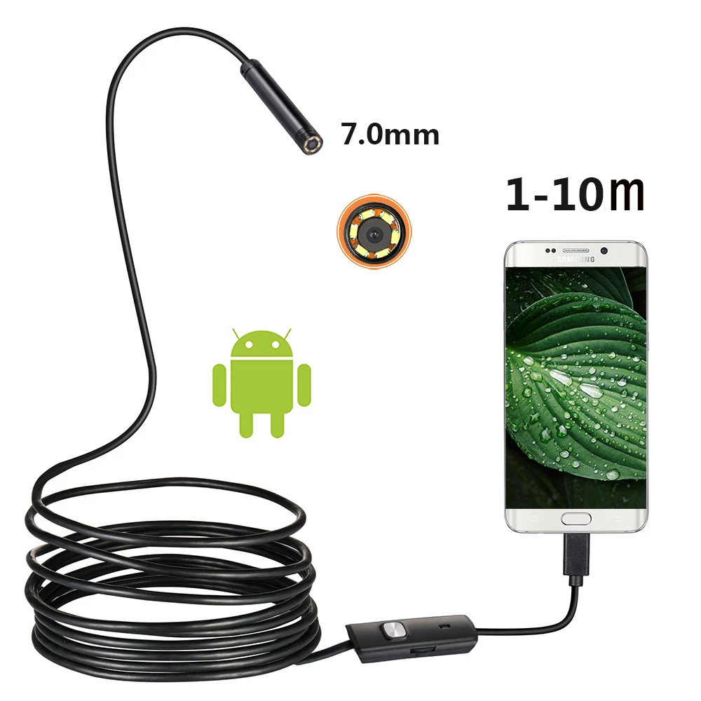 7 мм микро эндоскоп с разъемом мини usb для Камера 1 м 2 3 5 мягкий кабель IP67