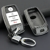 smart car key case cover fob chain for kia optima sorento sportage grand carnival sedona soul ev niro carbon fiber