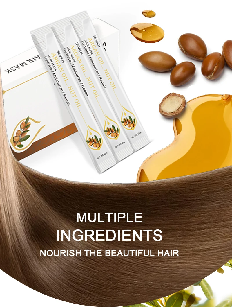 Питательная восстанавливающая маска для волос 10 мл аргановое масло кокосовый
