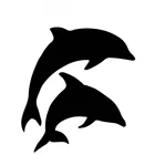 Аппликация в виде пары дельфинов, модная декоративная аппликация для окон автомобиля, индивидуальная Водонепроницаемая аппликация из ПВХ, чернаябелая, 16 см * 15 см